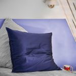 TAIE OREILLER SOIE 19MM 65x65 MARINE F32