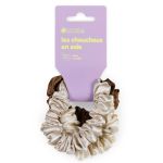 TRIO CHOUCHOU SOIE 19MM KAKI CREME MARRO