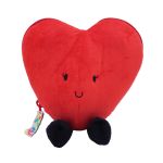 PELUCHE COEUR PIVOINE ROUGE