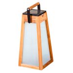 LANTERNE SOLAIRE TECK ET NOIR H39CM