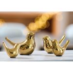 SET 4 OISEAUX DECO DORE