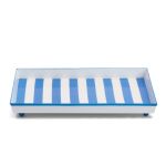PLATEAU RAYE BLEU 20X30 CM