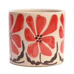 CACHE POT 17CM FLEURS ROUGE