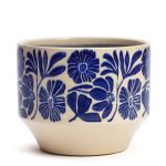 CACHE POT 16CM FLEURS BLEU