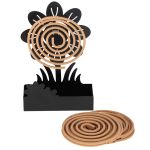 PORTE SPIRALE FLEURS NOIR