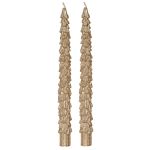 2 BOUGIES CIERGE SAPIN DORE