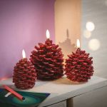 SET DE 3 POMME DE PIN LED