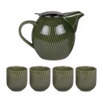 COFFRET THEIERE ET 4 TASSES VERT