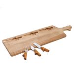 PLANCHE A FROMAGE ACACIA AVEC 3 COUTEAUX
