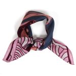 FOULARD SOIE MOTIFS OIES BORDEAUX