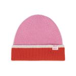 BONNET LAINE TRICOLORE ROSE