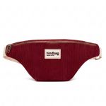SAC BANANE VELOUR BORDEAUX