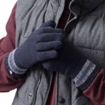 GANTS CHAUDS NAVY RAYURE S/M