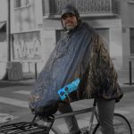 PONCHO VELO NOIR BLEU RPET