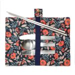 SET 5 COUVERTS INOX POCHETTE COTON