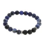 BRACELET SODALITE MAT ET LAVA NAT MIXTE