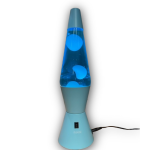 Lampe Lave Led base turquoise coloris Bleu clair et Blanc