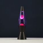 Lampe Lave Led base noire - Violet &amp; Rose