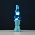 Lampe Lave Led base turquoise - Bleu clair et Blanc
