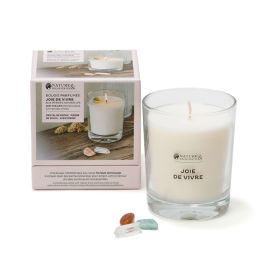 Bougie énergie Positive – Cire De Soja, Pierres Citrine Et Cornaline, 70ml
