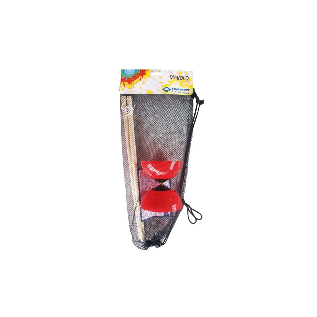 Diabolo Jester rouge et noir avec bâtons en aluminium et sac de