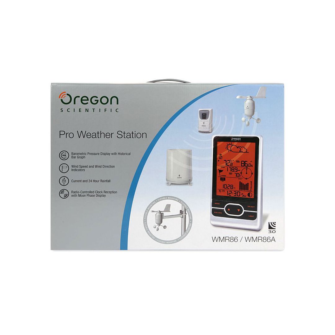 Station Météo Oregon Scientific WMR86 – Sans Fil, Noire, état Proche Neuf