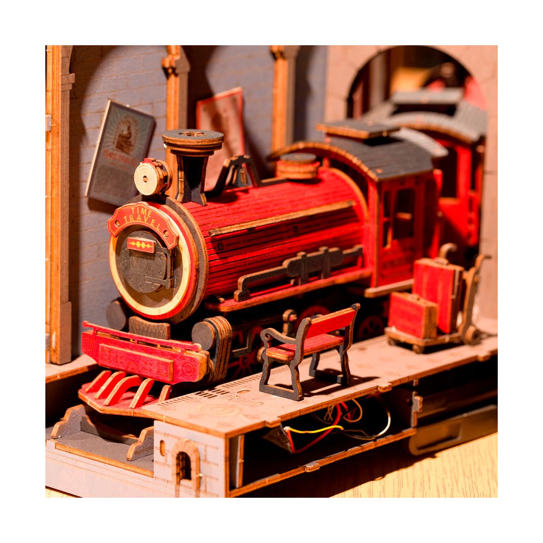 Kit DIY Book Nook - Maquette 3D Miniature Bibliothèque Avec LED - 888 Pièces En Bois - Décor étagère, Cadeau Créatif 14 Ans Et + - 5