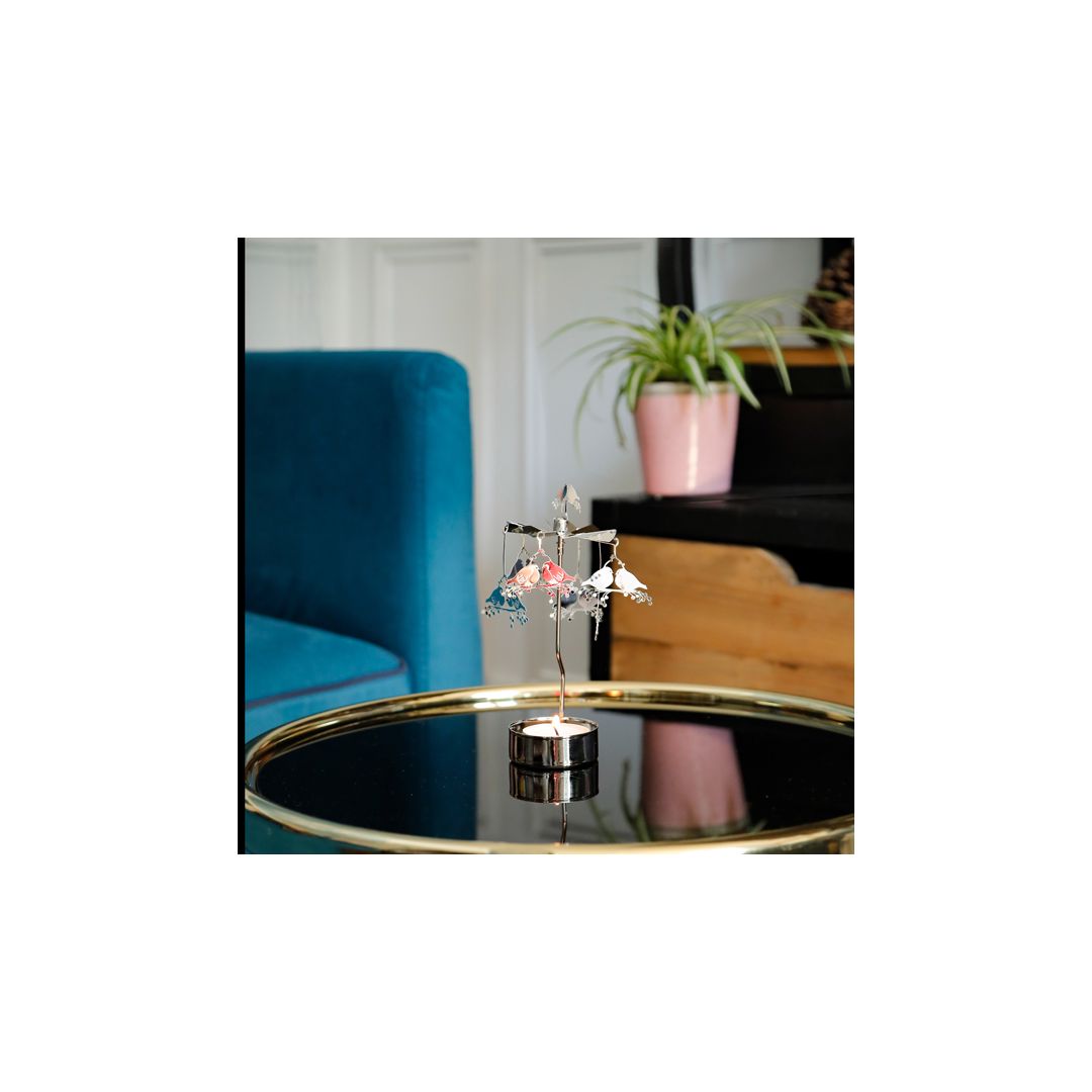 BYNYXI Carrousel Rotatif Pour Bougie Chauffe-plat - Or - Bougeoir Rotatif - Anges - Flocon De Neige - Arbre - Porte-photophore - Carrousel - Pour Mariage, Bar, Fête, Décoration De Table - 13 Cm X 8 Cm