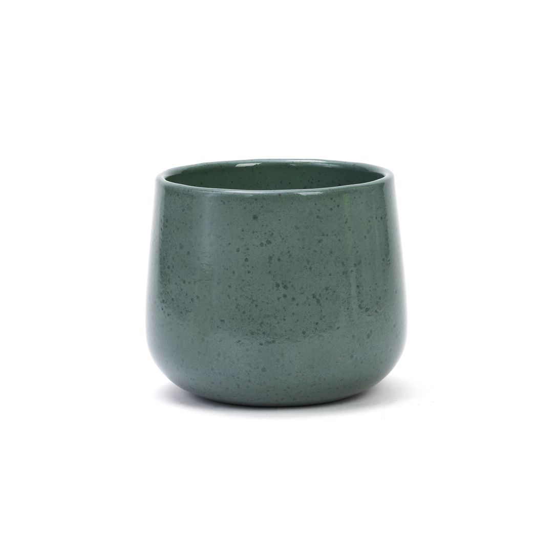 Cache pot en céramique vert 13 cm • Nature & Découvertes Suisse