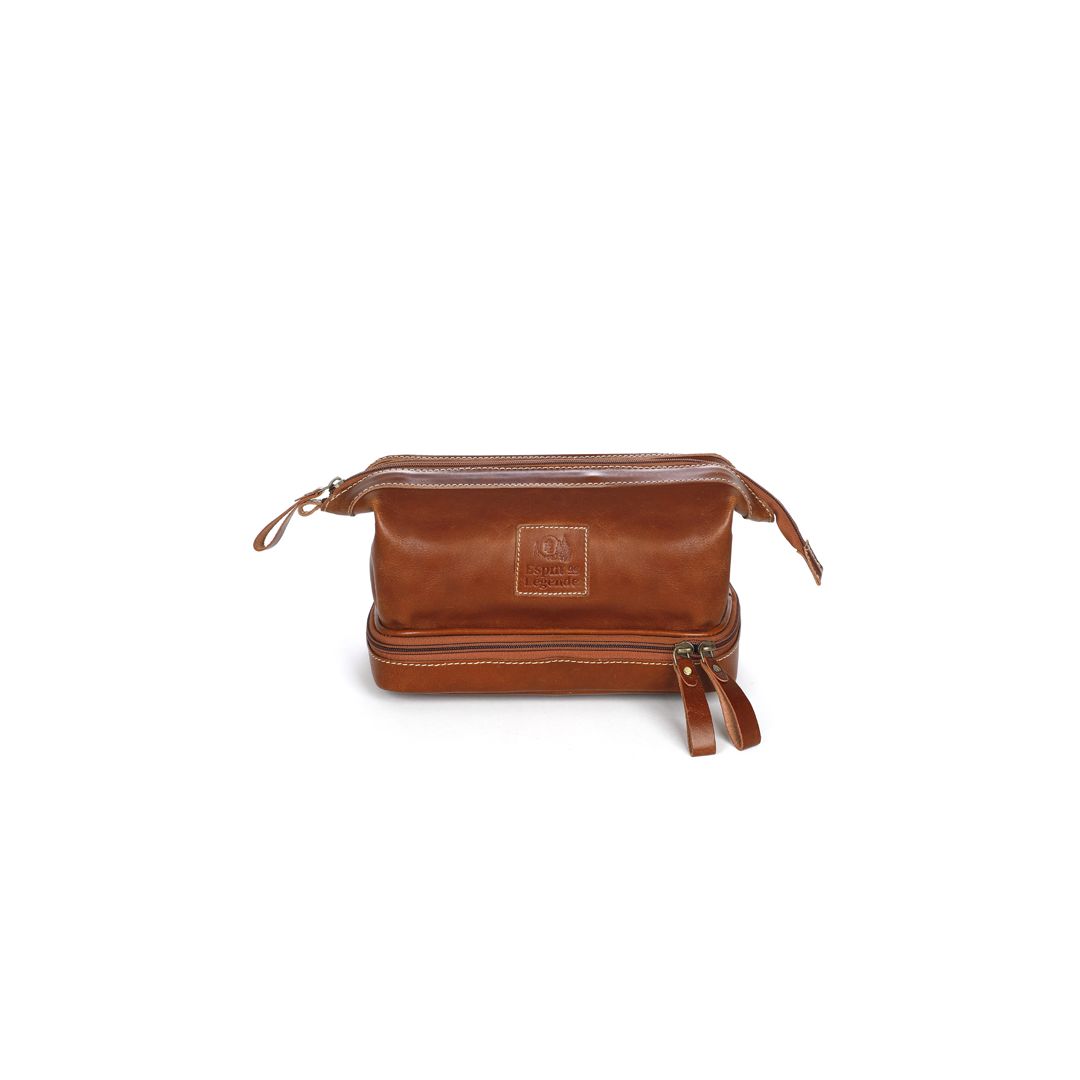 Trousse de toilette en cuir anglais noir Harris, type 'Military