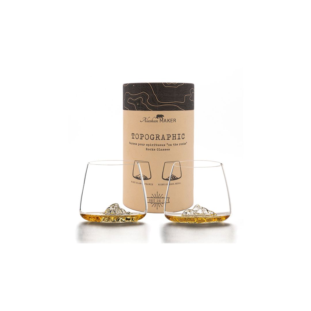 Set De 2 Verres à Whisky Diamant Pivotants - Verres Insolites En Verre Borosilicaté Avec Coffret Cadeau