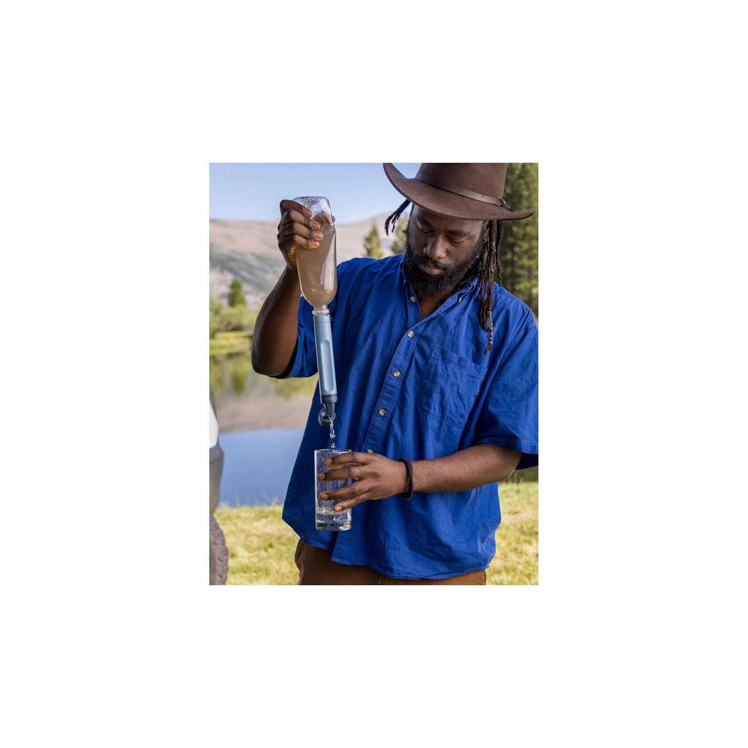 LifeStraw Peak Series - Paille filtrante Personal Water pour filtration, urgence, survie, et hydratation ultra-légère ; Sans BPA, Mountain Blue (bleu