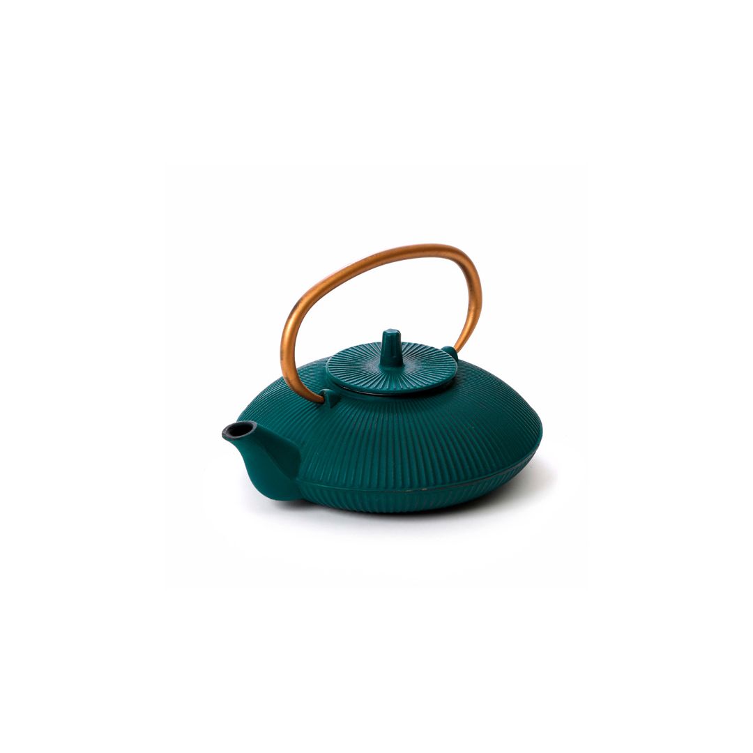 Théière En Fonte Verte 1 Litre Avec Infuseur En Acier Inoxydable - Pour Thé En Vrac - Rétention De Chaleur Optimale - 3