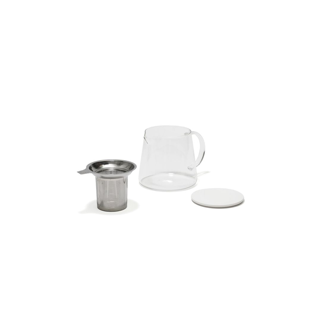 Cabilock Théière Céramique Style Rétro Infuseur à Thé Domestique Bouilloire Porcelaine Avec Anse Métal