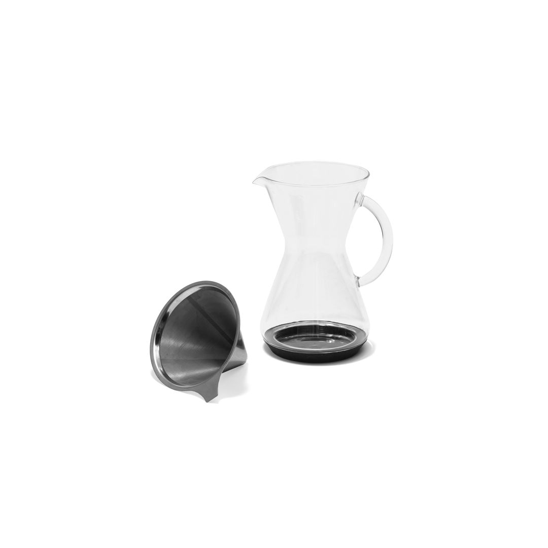 Cafetière En Verre 400 Ml Avec Filtre Inox - Pour Café Fait Main, Résistante Aux Hautes Températures, Graduée