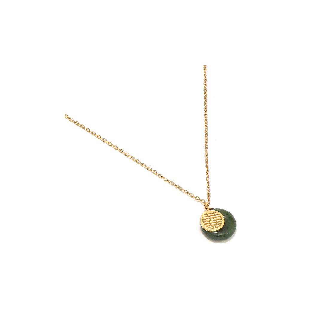 collier Jade néphrite des Andes perle ronde 4 mm - Collier/Jade
